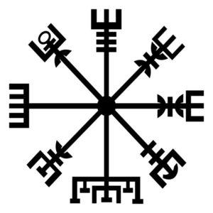 Decoratiune de perete, Vegvisir, Tanelorn, 60x60 cm, metal imagine