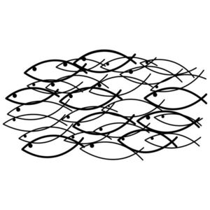 Decoratiune de perete, School Of Fish, Tanelorn, 70x35 cm, metal imagine