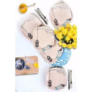 Set 6 platouri Retro, Keramika, Ø27 cm, ceramica, multicolor imagine