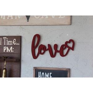 Decoratiune de perete, Red Love, 42x2x25 cm, Rosu imagine
