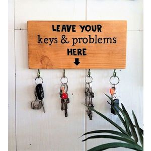 Suport chei, Leave Your Keys, 30x15x1.8 cm, Maro imagine