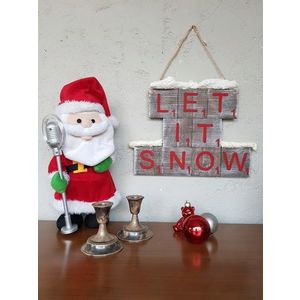 Decoratiune de perete, Let it Snow, 25x2x25 cm, Maro imagine