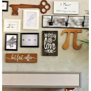 Decoratiune de perete, Pi, 24x1.8x24 cm, Maro imagine