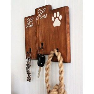 Suport pentru chei, Family, 30x22x1.8 cm, Maro imagine