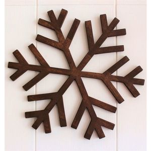 Decoratiune de perete, Snowflake, 38x1.8x38 cm, Maro imagine