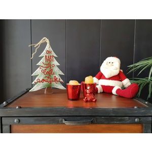 Decoratiune de perete, Oh Baby Its Cold Outside, 30x23x2 cm, Verde imagine