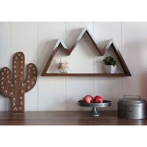 Decoratiune de perete, Snowy Mountain, 40x70x10 cm, Maro imagine