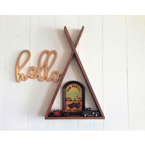 Raft de perete, Tent XL, 50x80x8.5 cm, Maro imagine