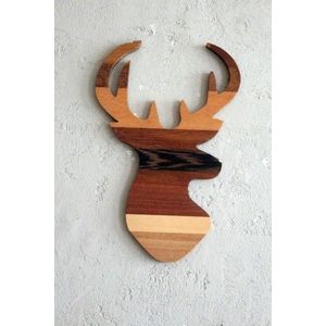 Decoratiune de perete, Wood Deer, 33x2x50 cm, Maro imagine