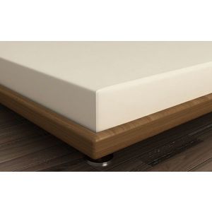 Cearceaf de pat cu elastic, 180x200 cm, 100% bumbac ranforce, Patik, Cream, crem imagine
