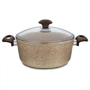 Oala, Hermia, 440FLZ1138, Invelis din granit , Capac de sticlă (1 bucată), Crem imagine