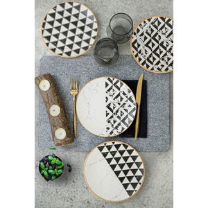 Set platouri servire desert, Hermia, 275KRM1634, Antibacterian, Alb/Negru imagine