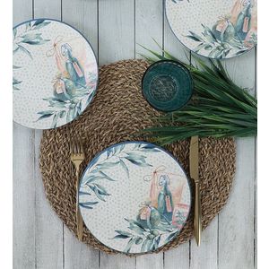 Set farfurii din ceramica pentru desert, Hermia, 275KRM1391, Antibacterian, Multicolor imagine