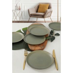 Set farfurii din ceramica pentru desert, Hermia, 275KRM1582, Antibacterian, Verde imagine