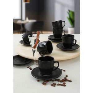 Set cesti de cafea, Hermia, 275KRM1650, Antibacterian, Negru mat imagine