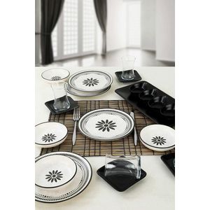 Set de mic dejun, Hermia, 275KRM1609, Antibacterian, Alb/Negru imagine