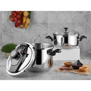 Set oale sub presiune, Hermia, 721NBL3122, Volum mare oală sub presiune: 6500 ml (1 bucată), Otel/Negru imagine