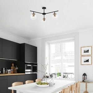 Lustra, Opviq, 942FLG1101, Negru/Maro antic imagine