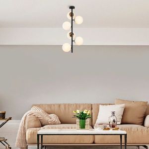 Lustra, Opviq, 942FLG1198, Negru / Antic / Crem imagine