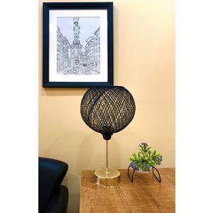 Lampa de masa, Opviq, 390FLH1723, Negru/Argintiu imagine