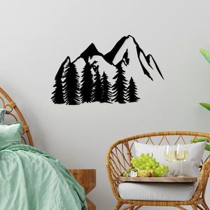 Decoratiune de perete, Landscape, Dimensiune: 70 x 43 cm, Negru imagine