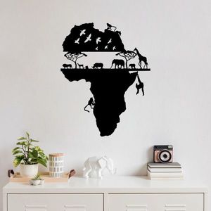 Decoratiune de perete, Animal World Of Africa, Dimensiune: 58 x 73 cm, Negru imagine