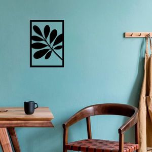 Decoratiune de perete, Leaf 2, 30 x 42 cm, Negru imagine