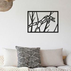 Decoratiune de perete, Wolf, Dimensiune: 50 x 35 cm, Negru imagine