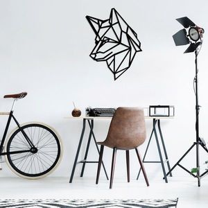 Decoratiune de perete, Wolf 4, Dimensiune: 43 x 55 cm, Negru imagine