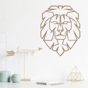 Decoratiune de perete, Lion, Dimensiune: 39 x 50 cm, Cupru imagine