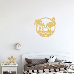 Decoratiune de perete, Holiday, Dimensiune: 50 x 46 cm, Auriu imagine