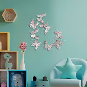 Decoratiune de perete, Butterflies, 80 x 80 x 4 cm, Multicolor imagine