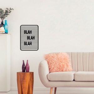 Decoratiune de perete, Blah Blah Blah, Dimensiune: 49 x 69 cm, Negru imagine