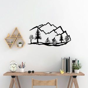 Decoratiune de perete, Mountain Bike, 100 x 60 cm, Negru imagine