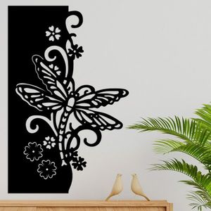 Decoratiune de perete, Dragonfly, 100 x 65 cm, Negru imagine