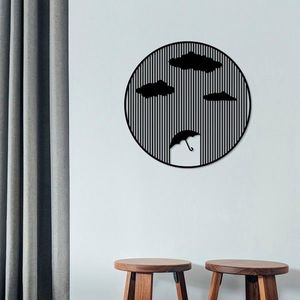 Decoratiune de perete, Rain, Dimensiune: 65 x 65 cm, Negru imagine