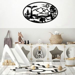 Decoratiune de perete, Survivor, Dimensiune: 60 x 100 cm, Negru imagine