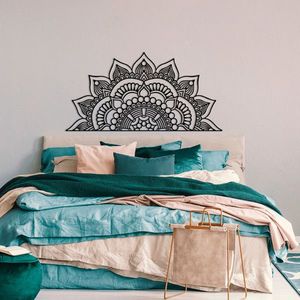 Decoratiune de perete, Mandala 3, Dimensiune: 153 x 78 cm, Negru imagine