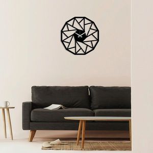 Ceas de perete, Metal Wall Clock 18, Dimensiune: 48 x 48 cm, Negru imagine