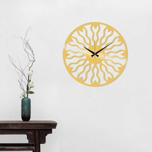 Ceas de perete, Metal Wall Clock 21, Dimensiune: 48 x 48 cm, Auriu imagine