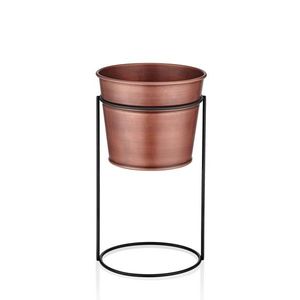 Ghiveci, GLV0334, 30x17x17 cm, Aur roz/negru imagine