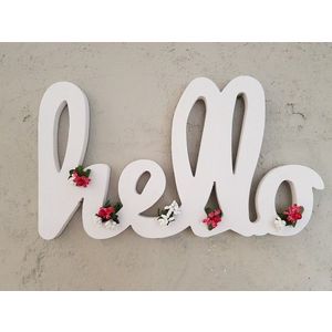 Decoratiune de perete, Xmas Hello, 40x2x20 cm, Alb imagine