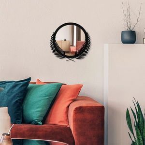 Oglinda decorativa, Palm Mirror S, Dimensiune: 34 x 35 cm, Negru imagine