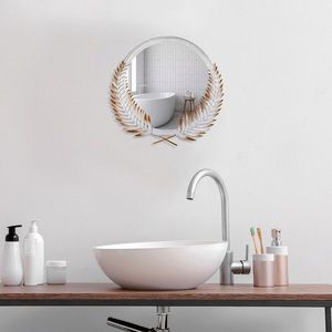 Oglinda decorativa, Palm Mirror S, Dimensiune: 34 x 35 cm, Maro/Alb imagine