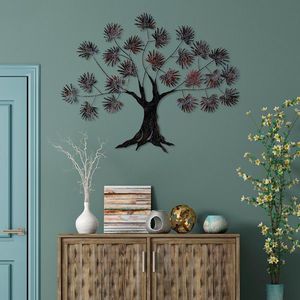 Decoratiune de perete, Maple, Size: 90 x 115 cm, Roșu/Negru imagine