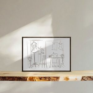 Tablou decorativ, TD111, Desenat manual, Natural imagine