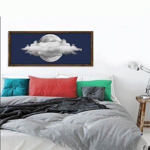 Tablou decorativ, BUL011, Imprimat UV, Albastru / Alb / Nuc imagine