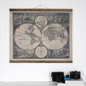 Tablou decorativ, Map111, Piele ecologica, Multicolor imagine