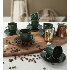 Set cesti de cafea, Hermia, 275KRM1536, Antibacterian, Verde imagine