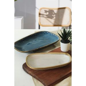 Set platouri servire, Hermia, 275KRM2151, Antibacterian, Alb/Albastru imagine